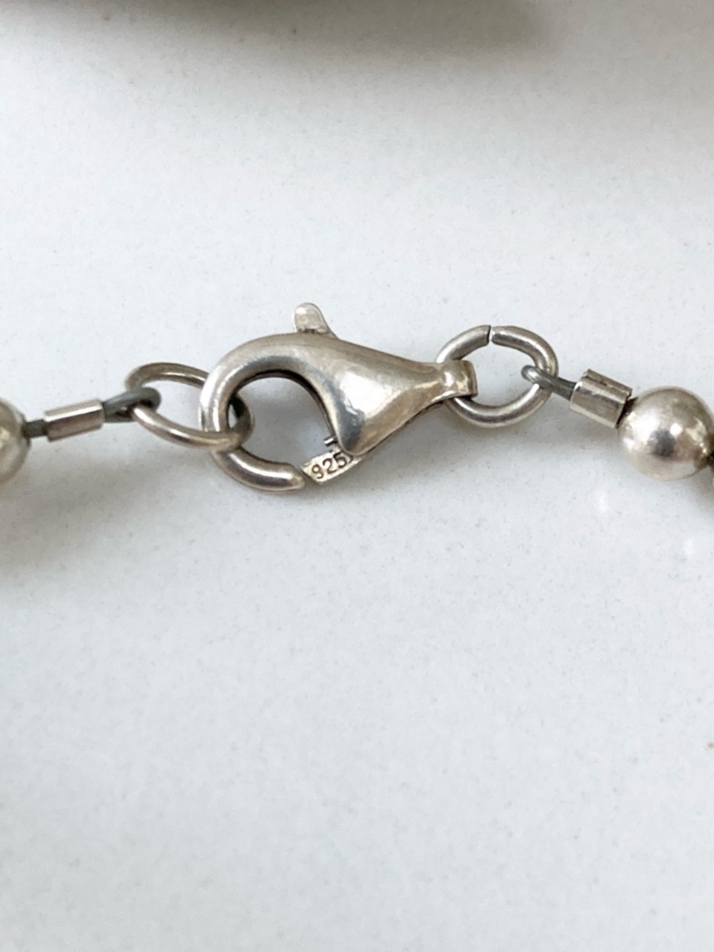 Rose Quartz Beaded Bracelet with Sterling Silver Clasp, 7” - Picture 4 of 5